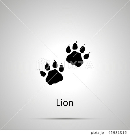Lion Paws Steps Imprints Simple Black Silhouetteのイラスト素材 45981316 Pixta
