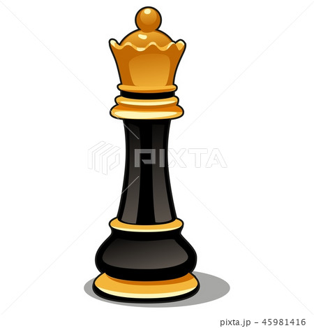 Chess piece black queen isolated on white background. Vector cartoon close-up illustration. Chess piece black queen isolated on white background. Vector cartoon close-up illustration. 45981416