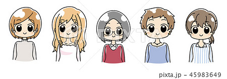 複数の女性のセット 複数の女性のセット 45983649