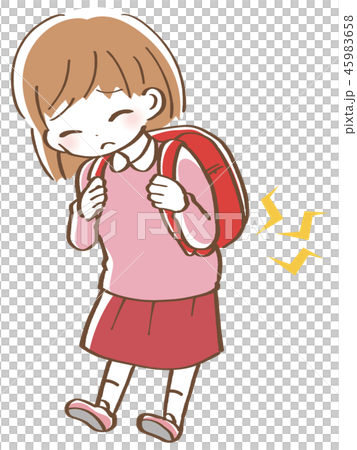 A girl in a school bag - Stock Illustration [65318096] - PIXTA