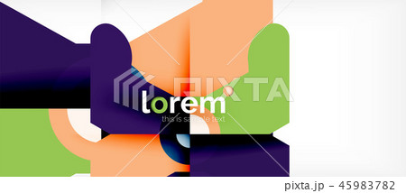 Geometric colorful shapes composition abstract background. Minimal dynamic design 45983782
