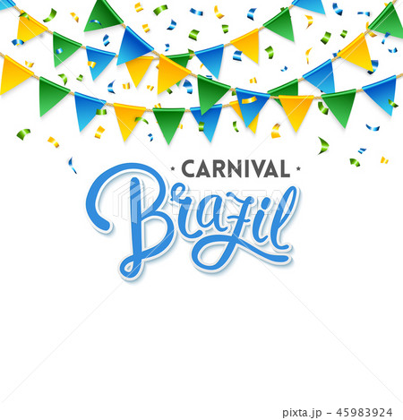 Carnival Brazil Party Flags and Text vector image Carnival Brazil Party Flags and Text vector image 45983924