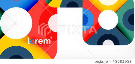 Geometric colorful shapes composition abstract background. Minimal dynamic design 45983953