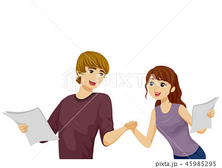 Teens Stage Play Script Rehearsal Illustration 45985295