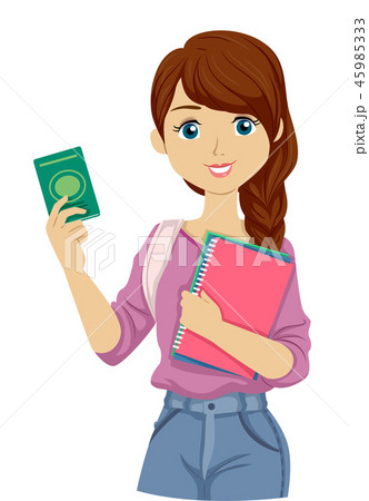 Teen Girl Student Visa Passport Illustration Teen Girl Student Visa Passport Illustration 45985333