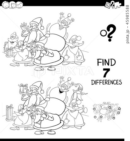 find differences with Santa Claus color book 45985588