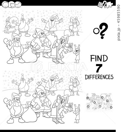 differences game with Santa Claus color book 45985590