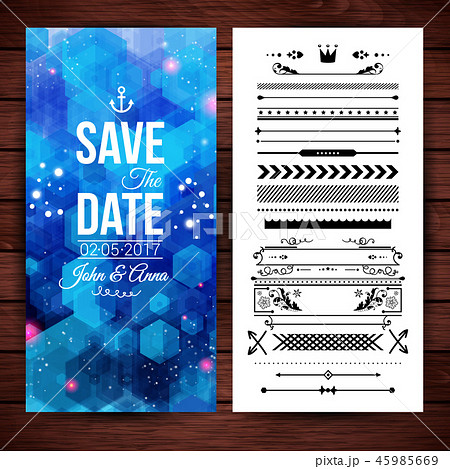 Save the date note card with borders Save the date note card with borders 45985669