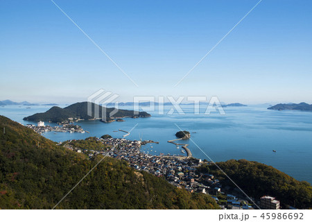 広島県福山市　鞆の浦と瀬戸内海の風景 45986692