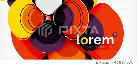 Round triangles geometric shapes composition 45987070