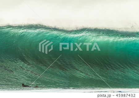 Big Wave Surfer Paddling Big Wave Surfer Paddling 45987432