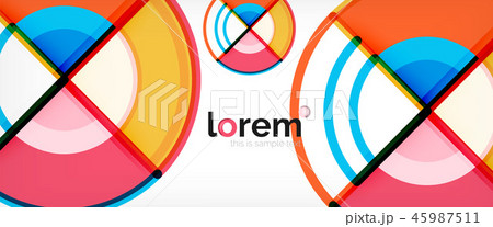 Circle abstract background, bright colorful round geometric shapes 45987511