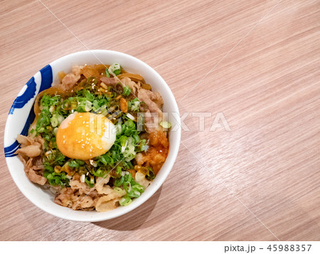 Japanese traditional dish Gyudon beef on rice bowl Japanese traditional dish Gyudon beef on rice bowl 45988357