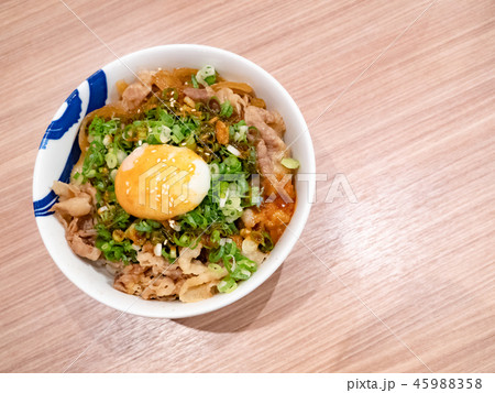 Japanese traditional dish Gyudon beef on rice bowl Japanese traditional dish Gyudon beef on rice bowl 45988358