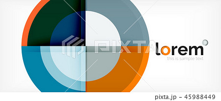 Modern geometric circles abstract background, colorful round shapes with shadow effects 45988449