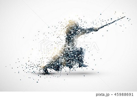 Kendo Abstract Silhouette 1 Vector Ver のイラスト素材