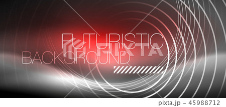 Neon circles abstract background, shiny lines 45988712