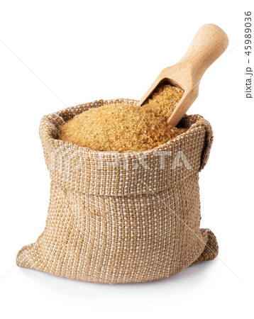 brown cane sugar in burlap bag brown cane sugar in burlap bag 45989036