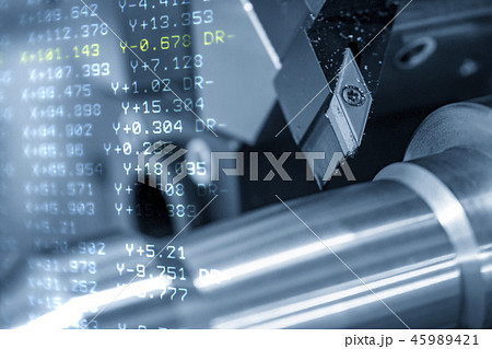 The abstract scene of CNC lathe machine . The abstract scene of CNC lathe machine . 45989421