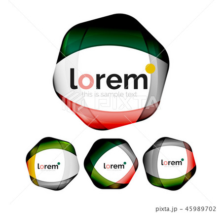 Set of geometric shape convergence logo design templates 45989702
