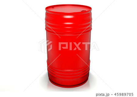 200 liters red oil barrels isolated on white 45989705