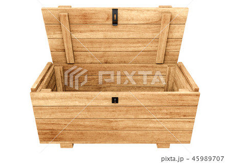 opened Pallet wooden chest isolated on white opened Pallet wooden chest isolated on white 45989707