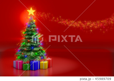 Christmas tree with lighting decoration 45989709