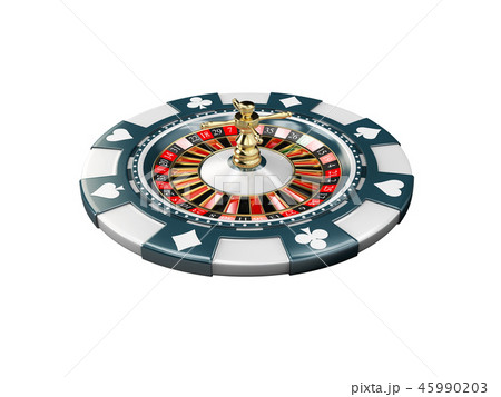 3d Illustration of casino chip with roulette, isolat white background 45990203