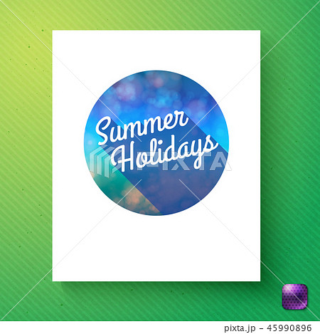 Vector illustration of Summer holidays circular badge over green Vector illustration of Summer holidays circular badge over green 45990896