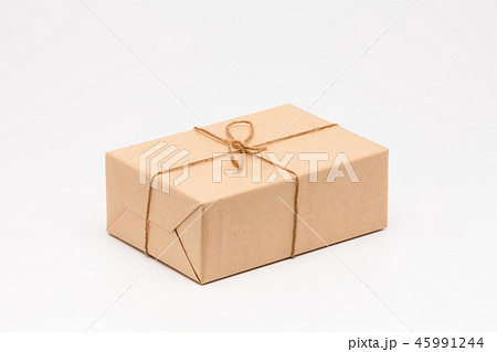 Brown gift box on white background 45991244