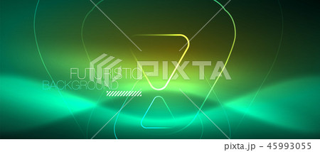Color shiny neon lights background with abstract lines 45993055