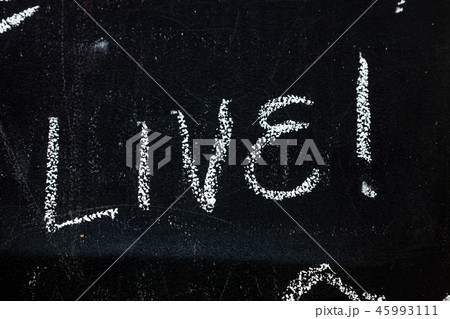 Blackboard with text Live 45993111