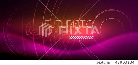 Neon glowing techno lines, hi-tech futuristic abstract background template with square shapes Neon glowing techno lines, hi-tech futuristic abstract background template with square shapes 45993234
