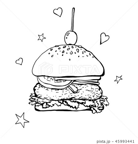 Sketch of a hamburger Sketch of a hamburger 45993441