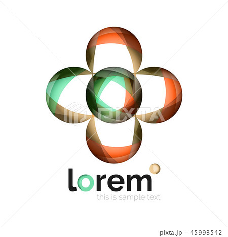 Abstract geometric design logo made of flowing elements 45993542
