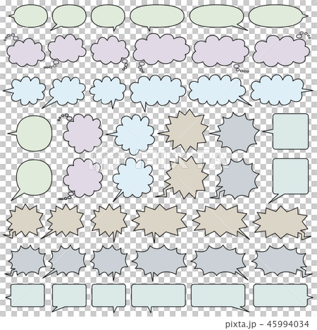 六種の漫画風フキダシベーシック(線と塗り) 45994034