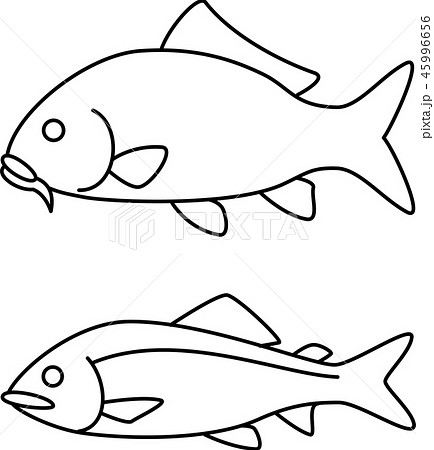 70以上 魚 イラスト 白黒 シンプル 魚 イラスト 白黒 シンプル