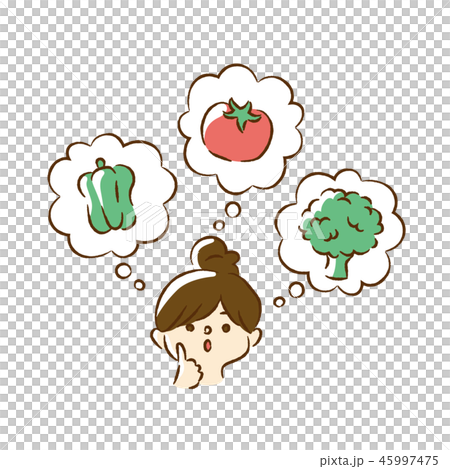 Woman who imagines vegetables 45997475
