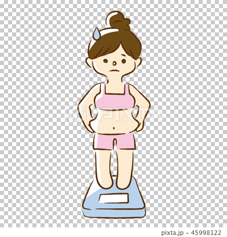 太った女の人のイラスト素材 45998122 Pixta