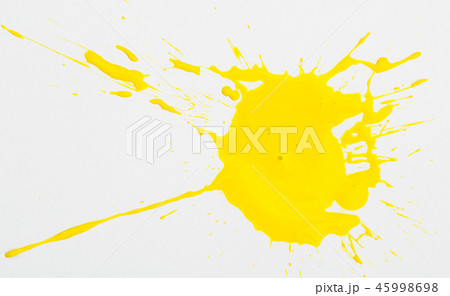 Yellow paint spots on paper, colorfull artistic image on white background Yellow paint spots on paper, colorfull artistic image on white background 45998698
