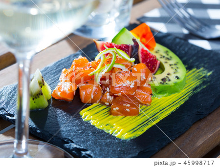 Raw tuna tartare Raw tuna tartare 45998717