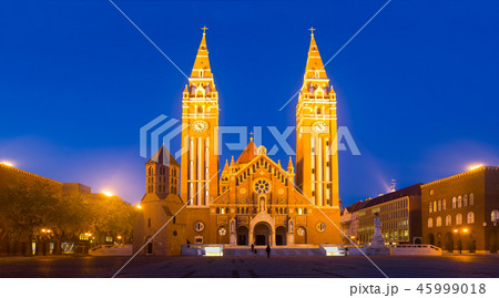 Night view of Cathedral of Szeged Night view of Cathedral of Szeged 45999018