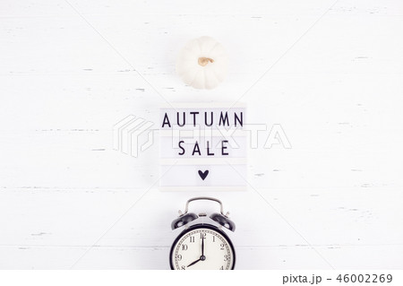 Autumn sale text on lightbox white background 46002269