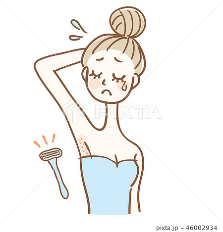 脇のお手入れ カミソリ負け 女性のイラスト素材 46002934 Pixta