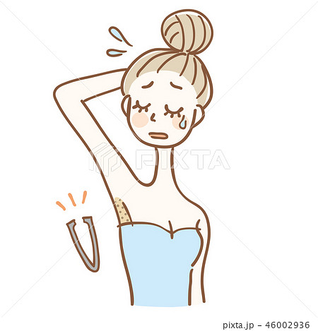 脇のお手入れ　黒ずむ　女性 46002936