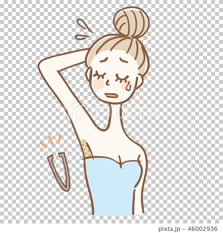 脇のお手入れ　黒ずむ　女性 46002936