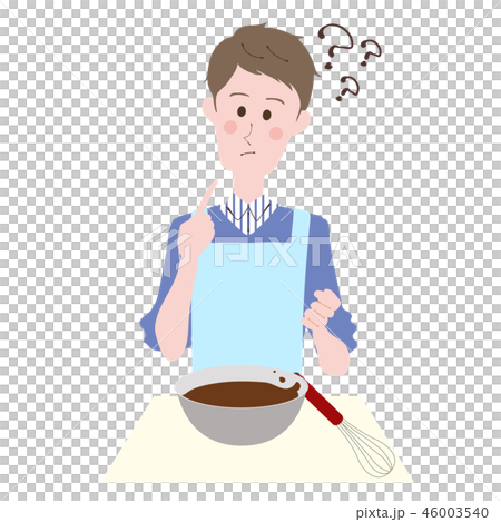 男性 青 おかし作り はてな ホワイトデーのイラスト素材