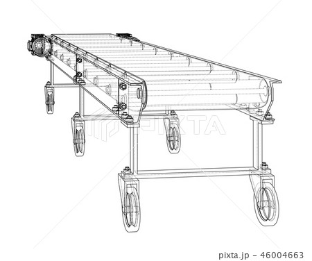 3D outline conveyor belt. 3d illustration 46004663