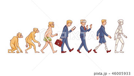 Vector people evolution from monkey to robot 46005933
