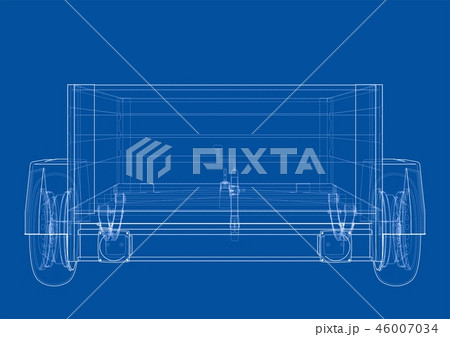 Open trailer sketch. 3d illustration 46007034